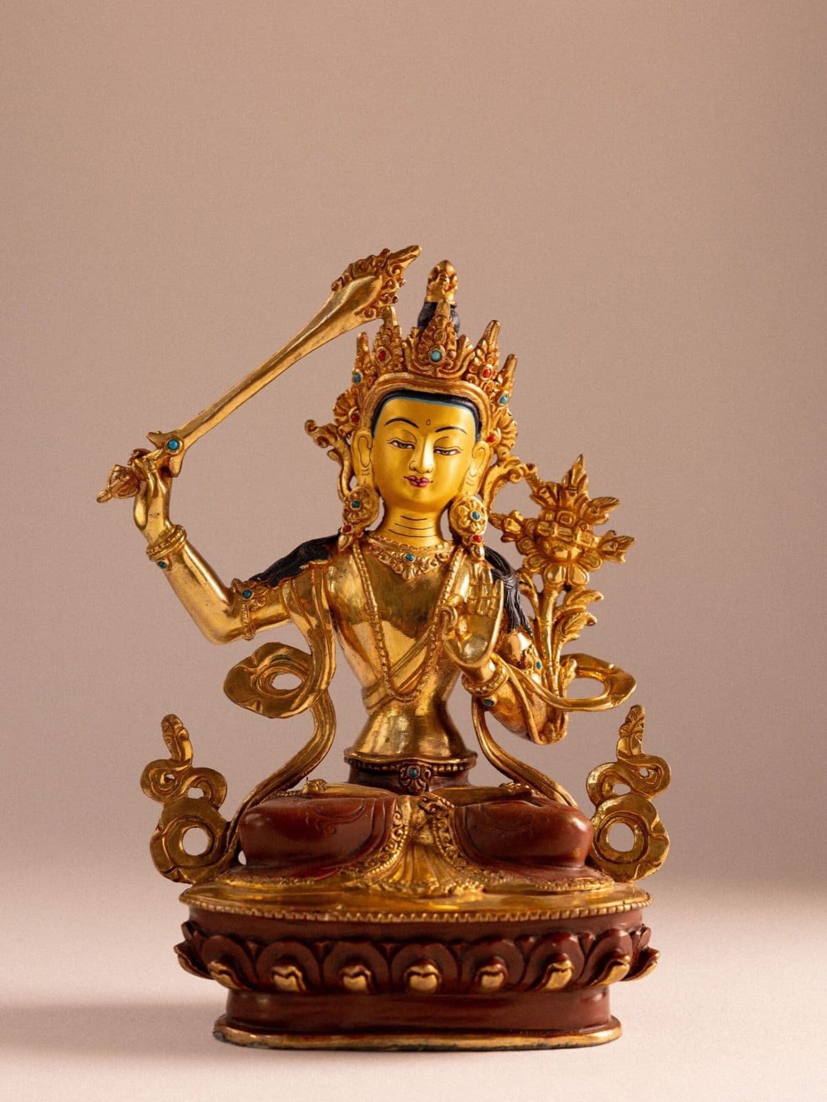Gilded statue of Manjushri