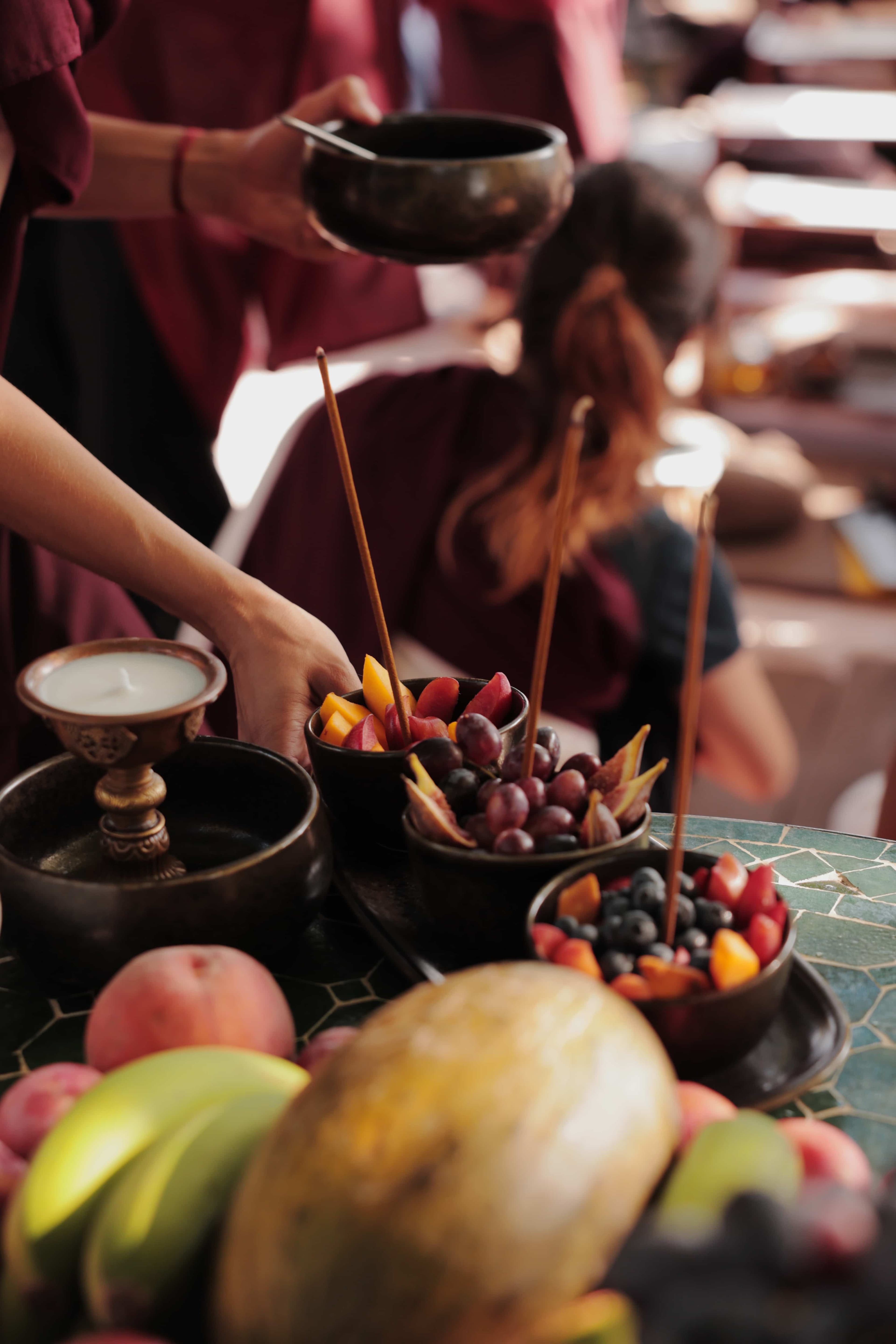Food offerings for a Casa Virupa ritual