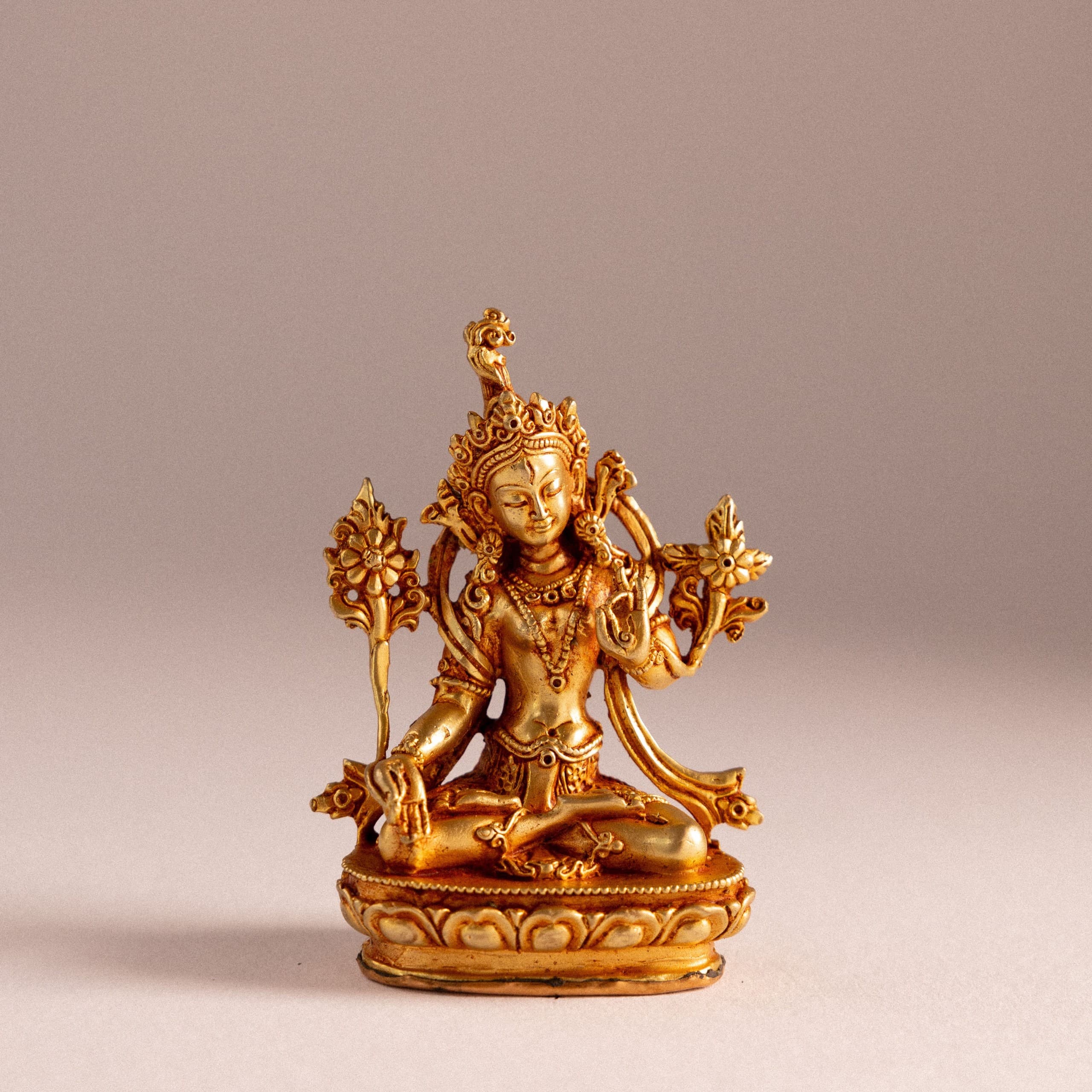 White Tara Statue gilded