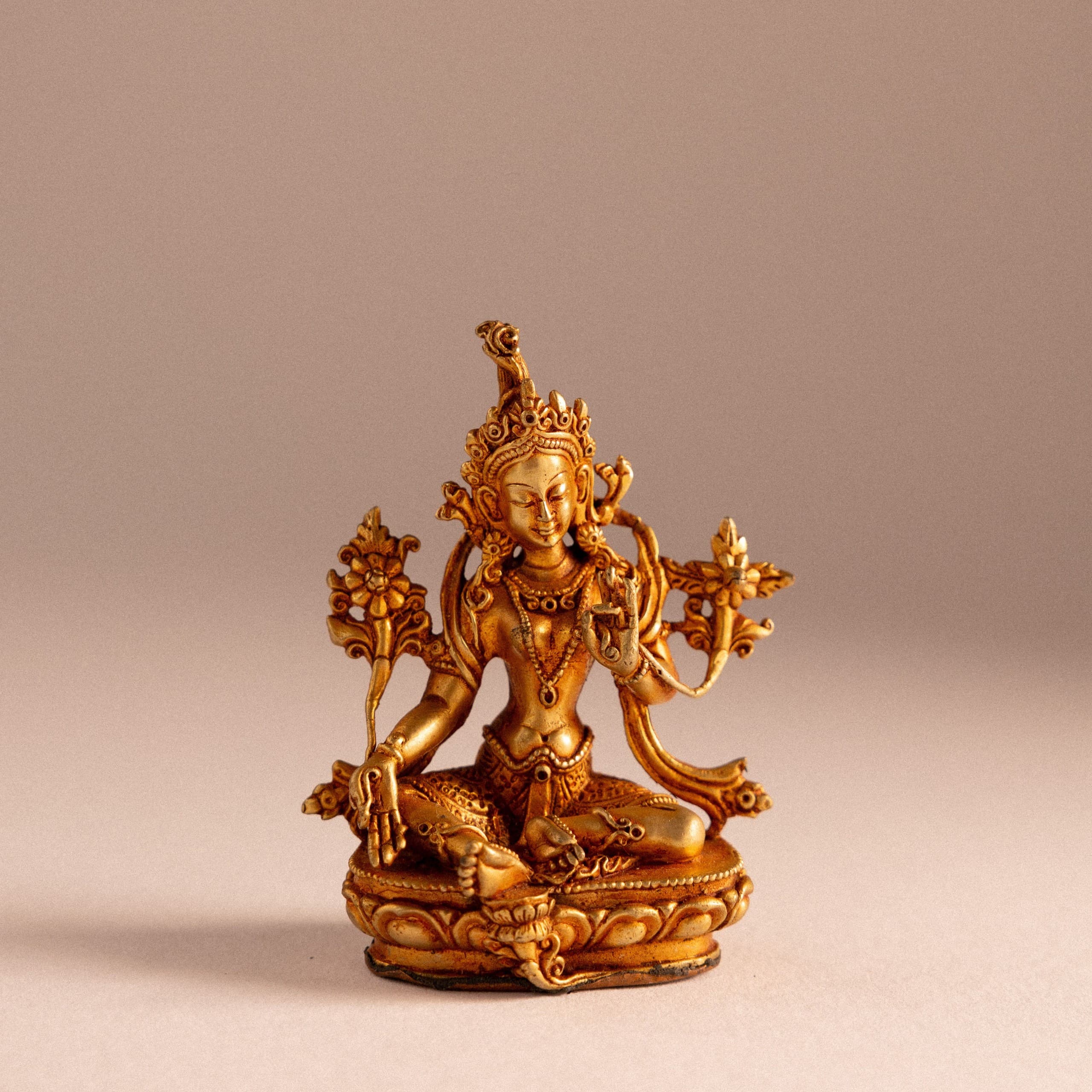 Golden Green Tara Statue