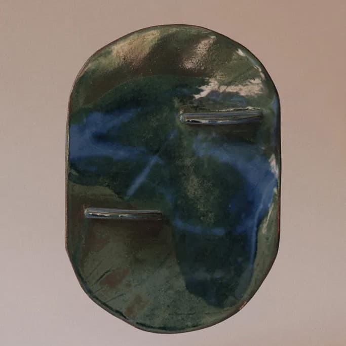 Ceramic altar dark green color